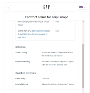 GAP Affiliate Program Sign Up