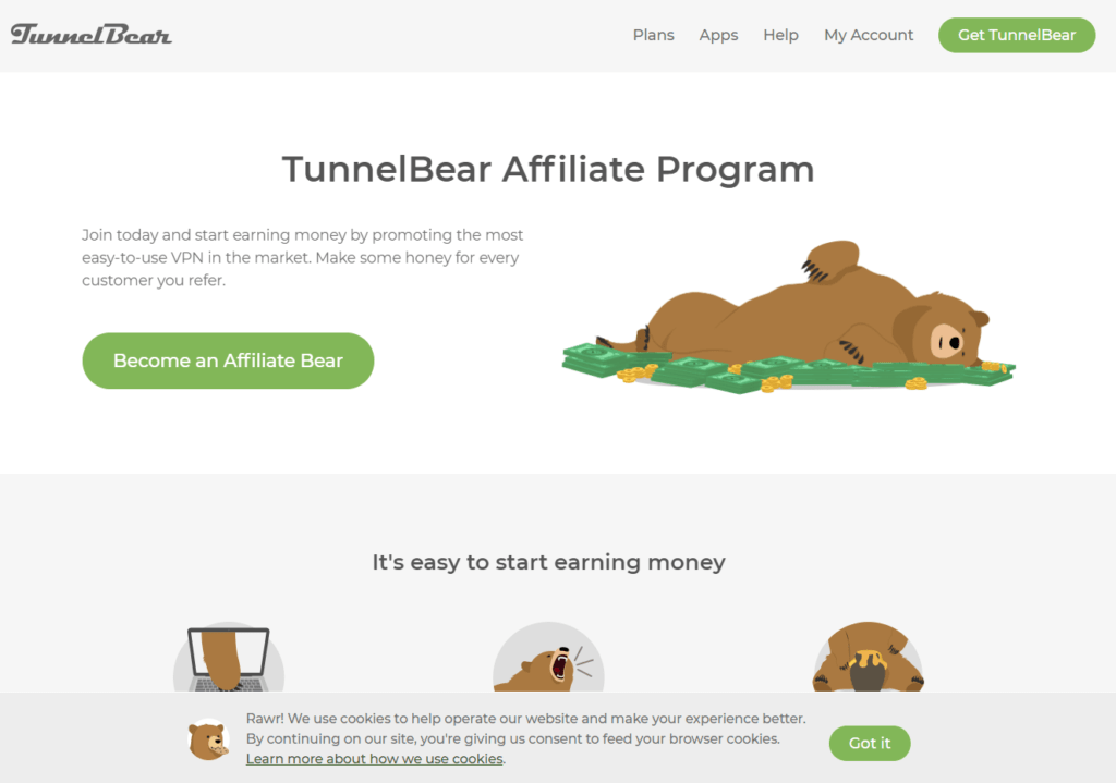 how to use tunnelbear on browser