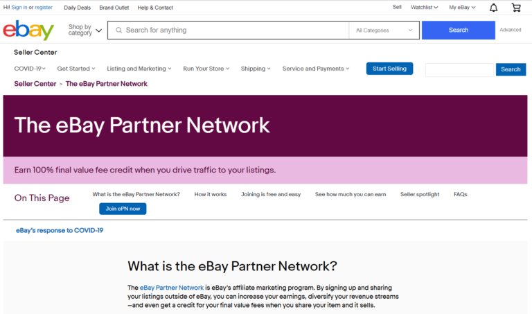 eBay Partner Network Affiliate Program The Affiliate Monkey