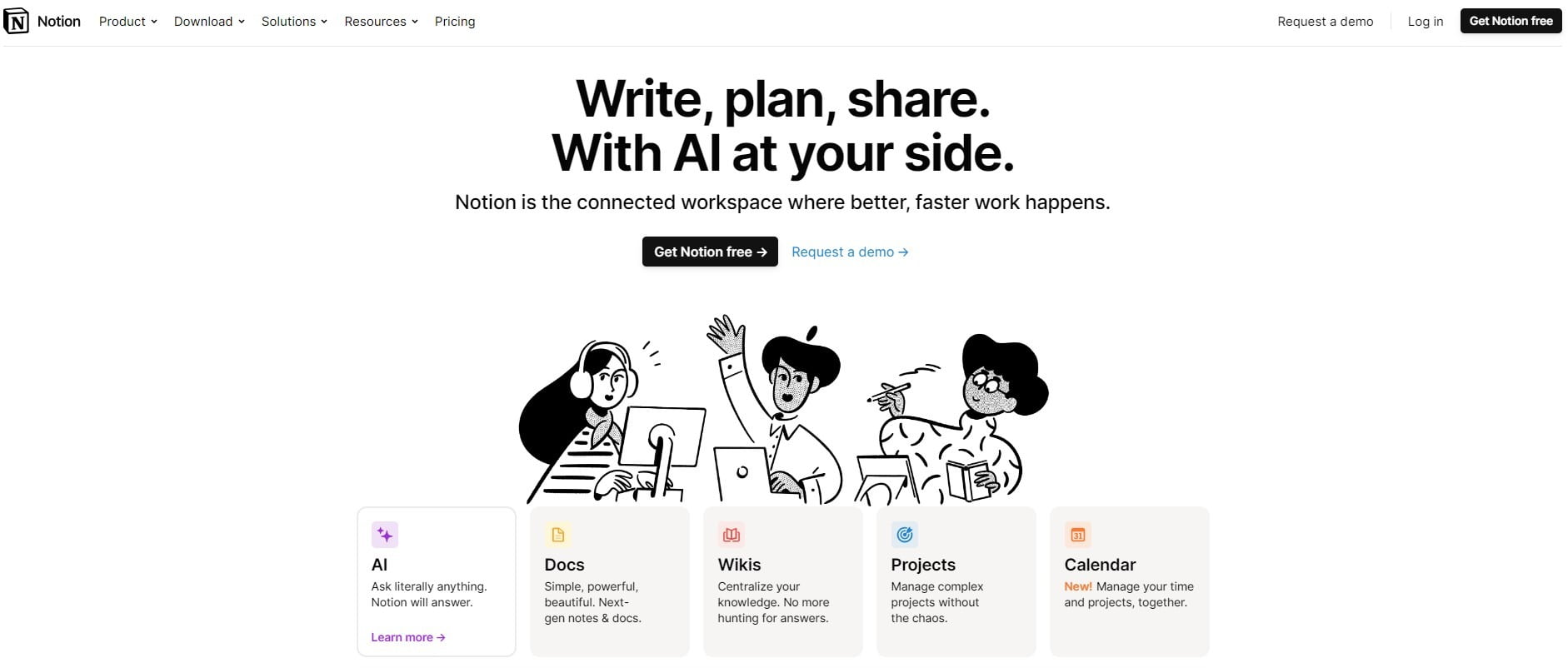 Notion home page