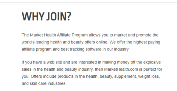 Market Health Affiliate Program Joining Info