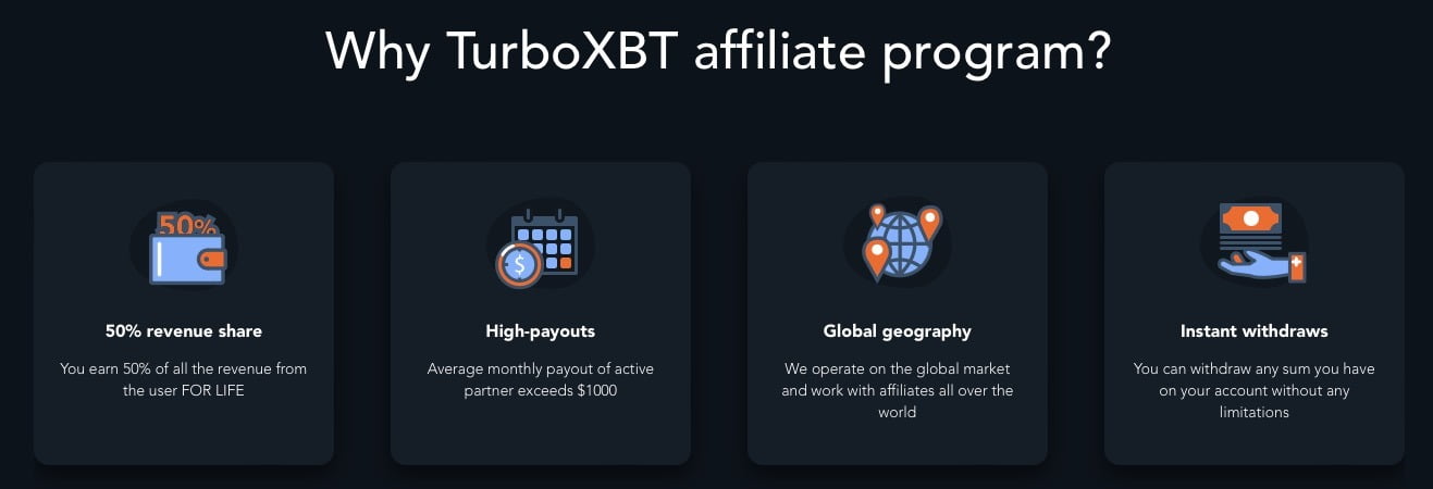 TurboXBT Affiliate Program commission