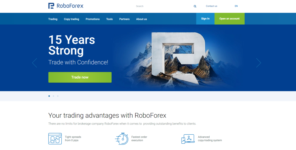 Roboforex Homepage