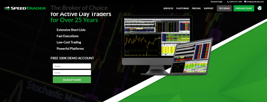 SpeedTrader Homepage