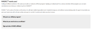 MASKC Affiliate Program
