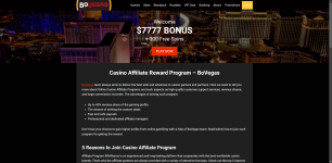 Bo Vegas Casino Affiliate Program Affiliate Program Website