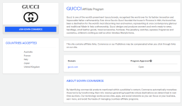 Gucci Affiliate Program Information