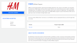 H&M Affiliate Program Dashboard