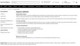 Sephora Affiliate Program Information