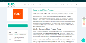SaraMart Affiliate Program Info