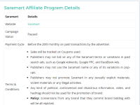 SaraMart Affiliate Program Details