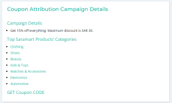 SaraMart Affiliate Program Campaign Details