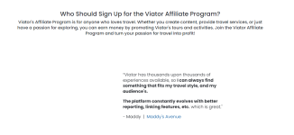 Viator Affiliate Program info