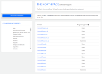 The North Face Affiliate Program Details