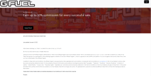 G Fuel Affiliate Program Terms