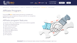 FXORO Affiliate Program Homepage