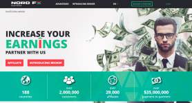 NordFX Affiliate Program Homepage