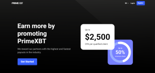 PrimeXBT Affiliate Program Homepage