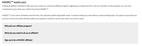 MASKC Affiliate Program